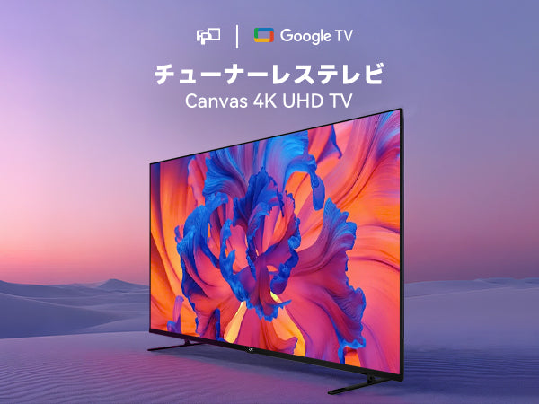 FPD チューナーレステレビ 55V型 4K Google TV ネット動画対応 スマートテレビ HDR10対応 Dolby Vision Dolby Atmos MEMCテクノロジー Google Cast内蔵 音声検索対応 VESA規格