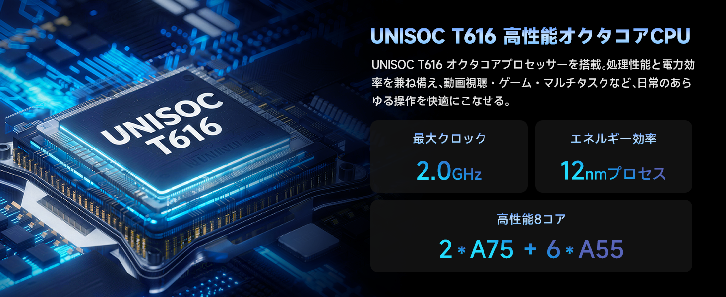 FPD 10.1インチ タブレット UNISOC T616 高性能8コアCPU搭載