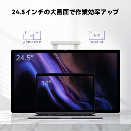 FPD 24.5 インチ モバイルスマートモニター 10 点タッチ 1080P IPS 大画面 | Android 14 タブレット 8 コア CPU 8GB RAM+128GB 大容量 Wi-Fi 6/Bluetooth 5.2 5050mAh 65W 高速充電 デュアルスピーカー（8W×2+3W×2）8MP カメラ Widevine L1 対応 tablet