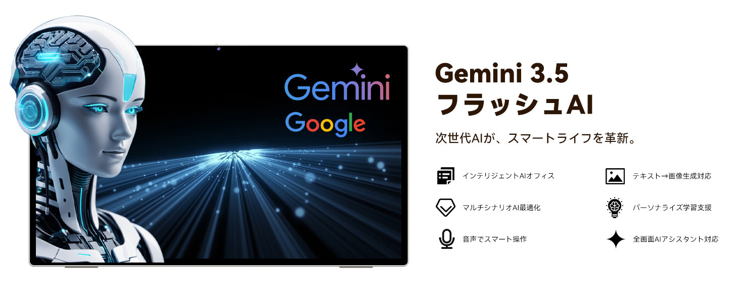 FPD 24.5インチ タブレット Gemini フラッシュAI対応 次世代AI機能イメージ