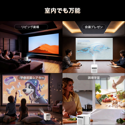 FPD 1080P プロジェクター 室内映画鑑賞 会議プレゼン 子供部屋シアター 調理学習の利用シーン