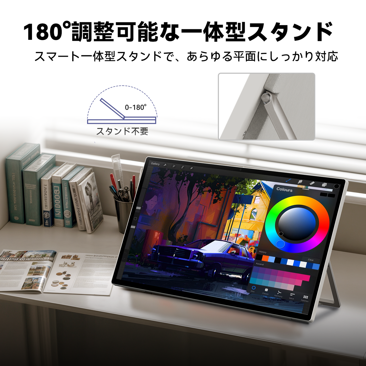 FPD 24.5 インチ モバイルスマートモニター 10 点タッチ 1080P IPS 大画面 | Android 14 タブレット 8 コア CPU 8GB RAM+128GB 大容量 Wi-Fi 6/Bluetooth 5.2 5050mAh 65W 高速充電 デュアルスピーカー（8W×2+3W×2）8MP カメラ Widevine L1 対応 tablet